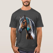 Paard schilderen met inheemse kralen t-shirt (Voorkant)
