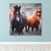 Paard Selectieve Kleur Minimalistische Fotografie  Canvas Afdruk (Insitu (Houten vloer))