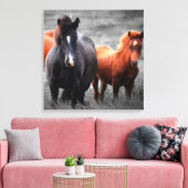 Paard Selectieve Kleur Minimalistische Fotografie  Canvas Afdruk (Insitu (Woonkamer))