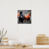 Paard Selectieve Kleur Minimalistische Fotografie  Poster (Keuken)