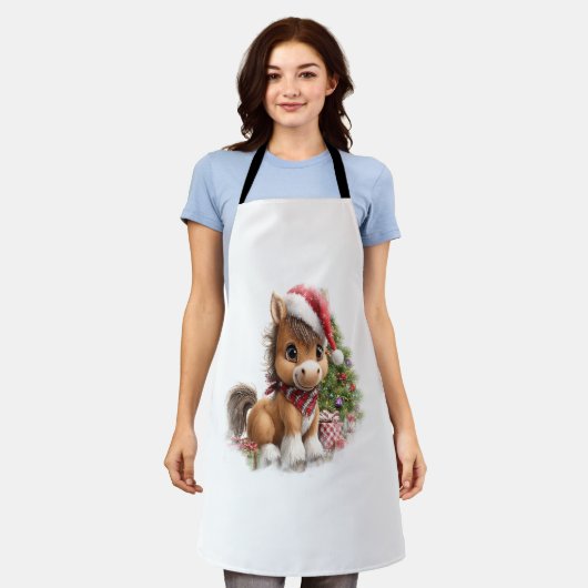 Paard Shirt Kerstman Hoed Schort (Gedragen)