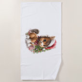 Paard Shirt Kerstman Hoed Strandlaken (Voorkant)