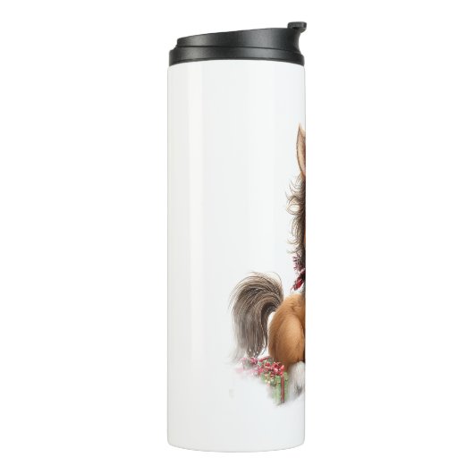 Paard Shirt Kerstman Hoed Thermosbeker (Gedraaid links)