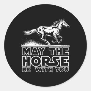 Paard Shirten voor Meisjes Grappig Paardrijden Cad Ronde Sticker