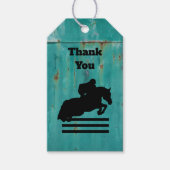 Paard Show Hunter Jumper Silhouet Dank u Cadeaulabel (Voorkant)