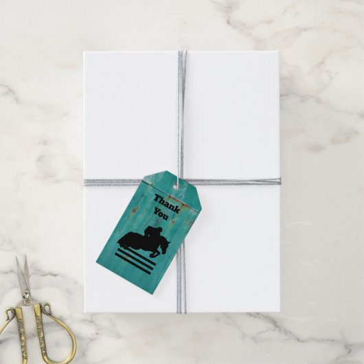 Paard Show Hunter Jumper Silhouet Dank u Cadeaulabel (Met Touw)