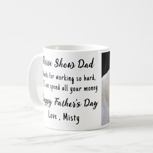 Paard Show Papa - Custom Foto Grappige Paardenras Koffiemok (Voorkant links)