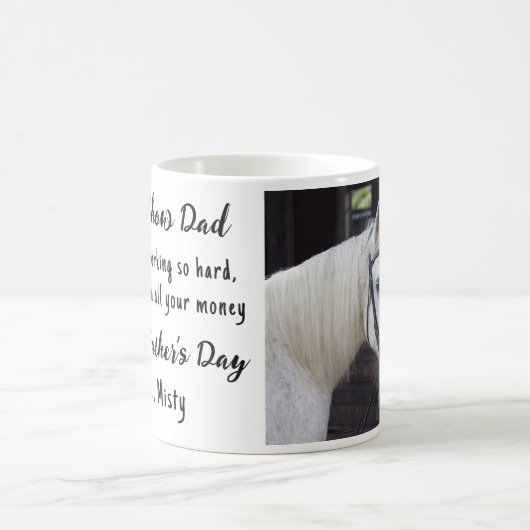 Paard Show Papa - Custom Foto Grappige Paardenras Koffiemok (Center)