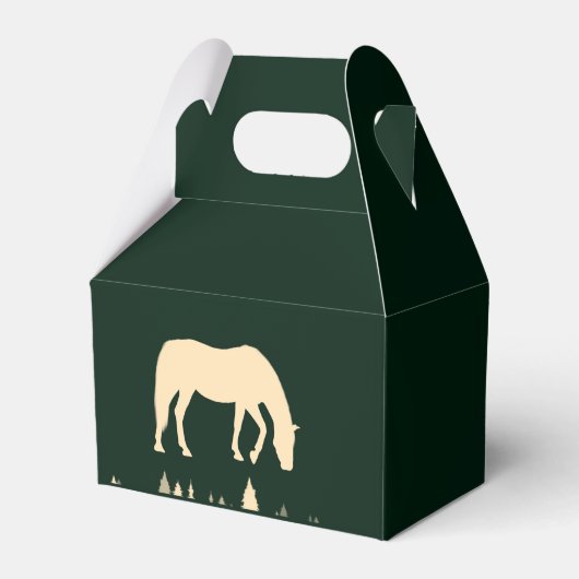 Paard Silhouet Bos Bomen Verjaardagsfeest Bedankdoosjes (Achterkant)