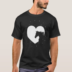 Paard Silhouet Hart Vrouwen Paardrijden Eque T-shirt