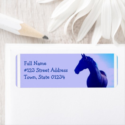 Paard silhouet ontwerp retour adres label (Insitu)
