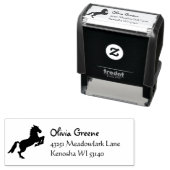 Paard silhouet pictogram retour adres  zelfinktende stempel (In situ)