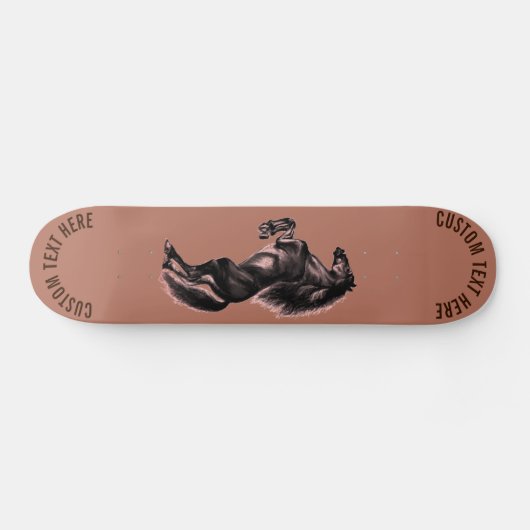 Paard skateboard met aangepaste tekst gepersonalis (Horizontaal)