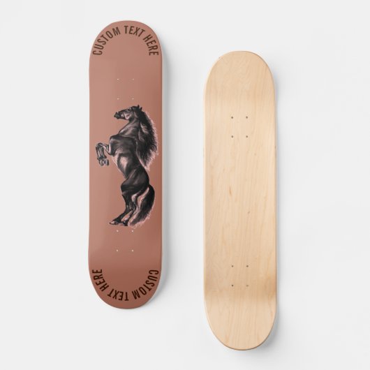 Paard skateboard met aangepaste tekst gepersonalis (Voorkant)