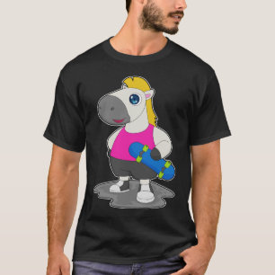 Paard Skater Skateboard Sporten T-shirt
