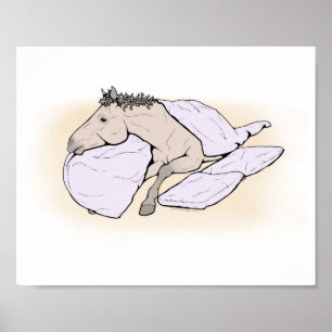 Paard Slaapkamer Muur Kunst Gezellige Paardendec Poster