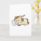 Paard slaapt met kussen kaart (Gele Bloem)