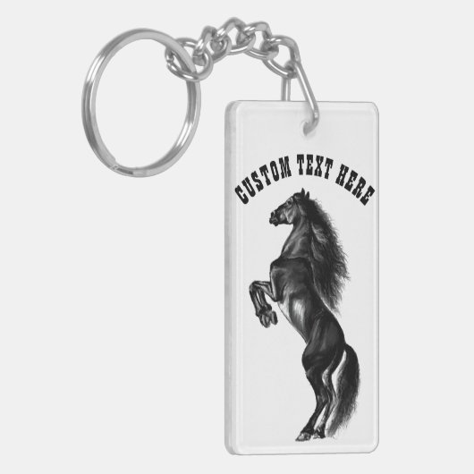 Paard Sleutelhanger cadeau met aangepaste tekst (Voorkant Links)
