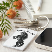 Paard Sleutelhanger cadeau met aangepaste tekst (Voorkant Rechts)