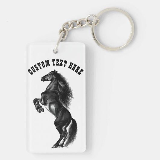 Paard Sleutelhanger cadeau met aangepaste tekst (achterkant)