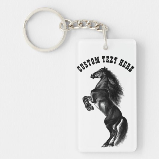 Paard Sleutelhanger cadeau met aangepaste tekst (Voorkant)