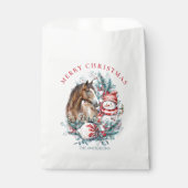 Paard sneeuwman Kerst waterverf elegant Bedankzakje (Voorkant)