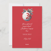 Paard sneeuwman Kerst waterverf elegant Feestdagenkaart (Achterkant)