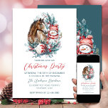 Paard sneeuwman Kerst waterverf elegant Kaart<br><div class="desc">Paard en sneeuwpop gepersonaliseerd kerstontwerp met elegante kerstkrans en mooi wit en rood ornament voor paardenliefhebbers.</div>