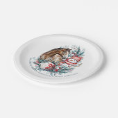 Paard sneeuwman Kerst waterverf elegant Papieren Bordje (Gekanteld)