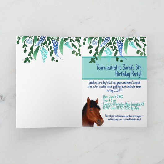 Paard Speelt Rond Bloemenliefhebber Bruin Paard (Binnen)