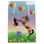 Paard speelt vioolverjaardag medium cadeauzakje (Voorkant)