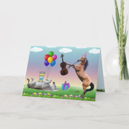 Paard spelen Viool Verjaardag Kaart
