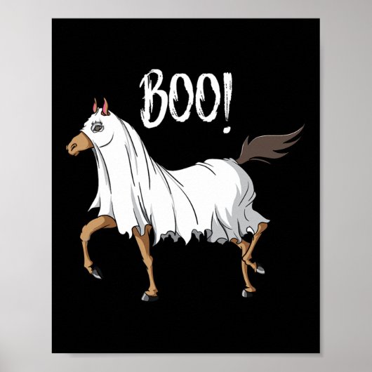 Paard Spook Kostuum Leuk Paardenliefhebber Hal Poster (Voorkant)