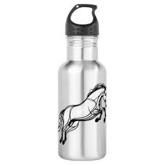 Paard springen zwart-wit krabbeltekening waterfles 