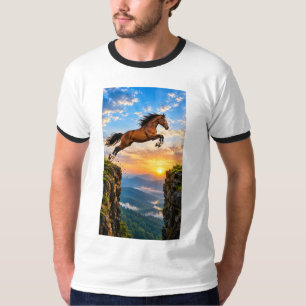Paard Springend Berglandschap T-shirt