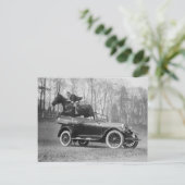Paard springt over auto, 1923 briefkaart (Staand voorkant)