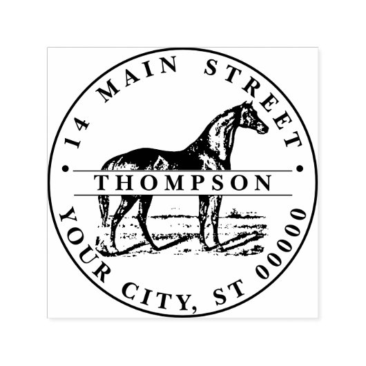  Paard Staande Naam Retouradres Zelfinktende Stempel (Design)