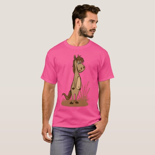 Paard staat afkeer en vriend vervelen t-shirt (Voorkant volledig)