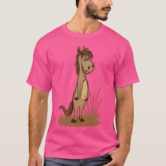 Paard staat afkeer en vriend vervelen t-shirt
