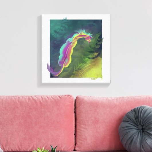 Paard staren in de verte canvas afdruk (Insitu (Woonkamer))