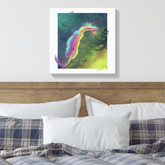 Paard staren in de verte canvas afdruk (Insitu (Slaapkamer))