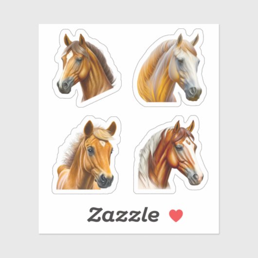 Paard Stickers 4 Pack - Schattige Planner, Journal (Vel)