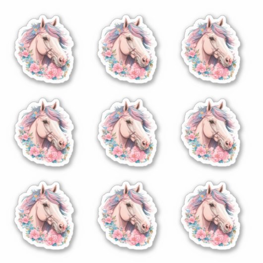 Paard Stickers, Boho Paard, Laptop Sticker, Pony Sticker (Voorkant)