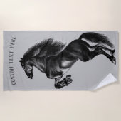 Paard Strandhanddoek Aangepaste tekst - Kies kleur Strandlaken (Voorkant)