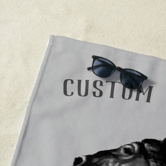 Paard Strandhanddoek Aangepaste tekst - Kies kleur Strandlaken (In situ)