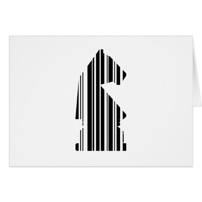 PAARD STREEPJESCODE Schaakstuk Patroon Ontwerp (Voorkant Horizontaal)