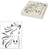 Paard stromende manen geëtst rubber stempel (Gestempeld)