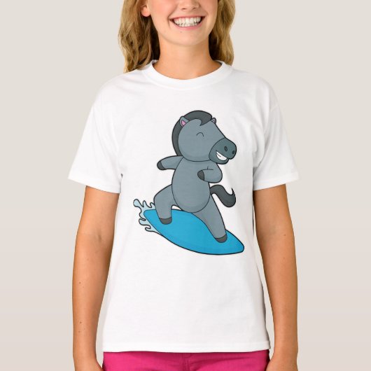 Paard Surfer Watersporten T-shirt (Voorkant)