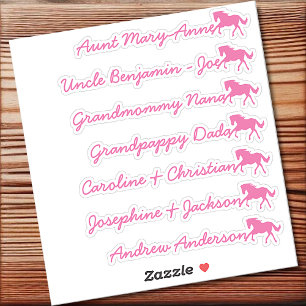 Paard Symbool Aangepaste Gastlijst Grily Calligraf Sticker