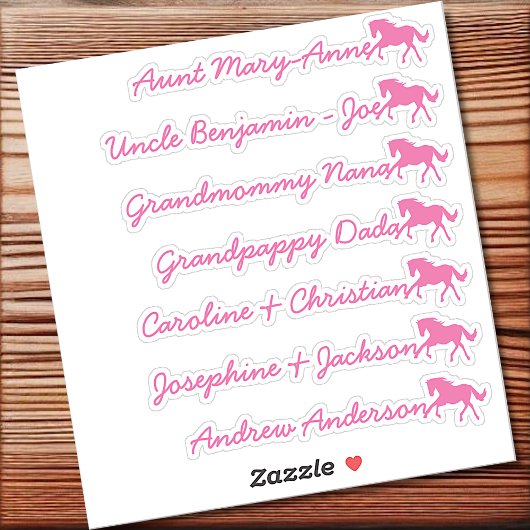 Paard Symbool Aangepaste Gastlijst Grily Calligraf Sticker